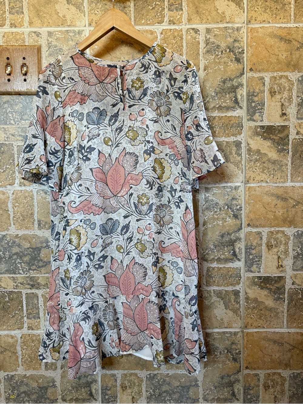 Ann Taylor LOFT Flounce Floral Ruffle Dress Size Small